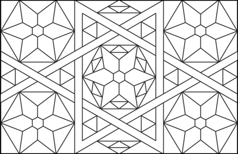 Monreale Cathedral Tile Mosaic Coloring Page